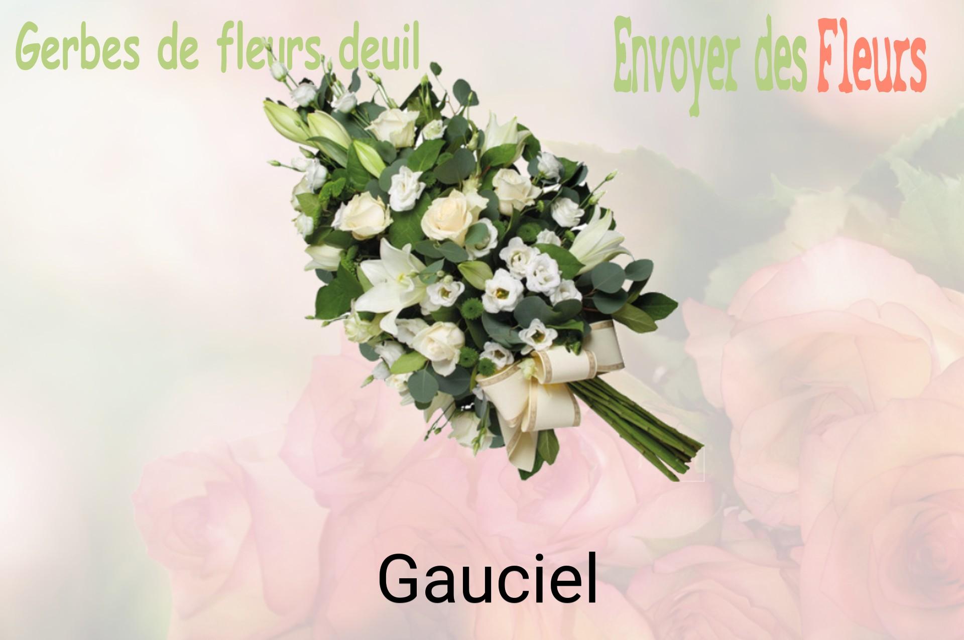 Gerbe de fleurs de deuil livrée à Gauciel